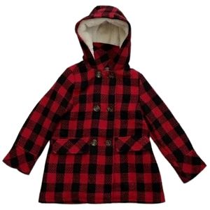 URBAN REPUBLIC Gingham Pea Coat Girls SIZE Medium M 5-6